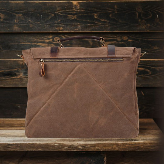 Canvas and Leather Messenger Bag | BRUGES