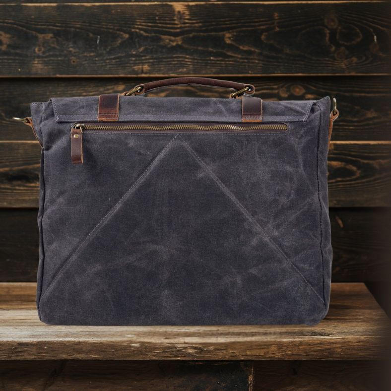 Canvas and Leather Messenger Bag | BRUGES