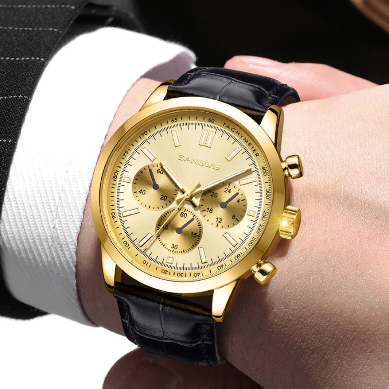 Sporty, Casual, Military, Business Leather Quartz Watch