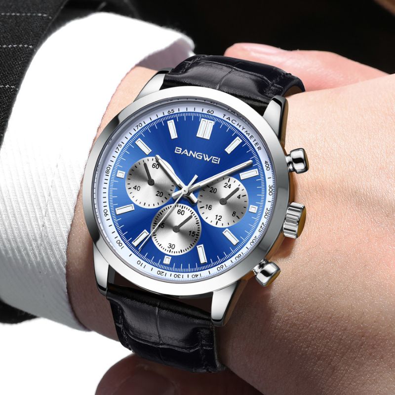 Sporty, Casual, Military, Business Leather Quartz Watch