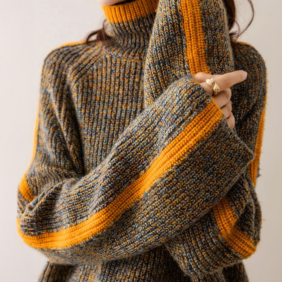 Marie - Mixed knit Turtleneck