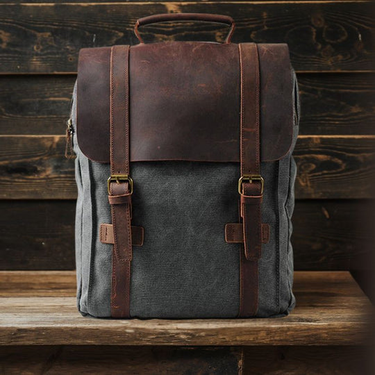 Harlan | Fashion Leather Canvas School Bag