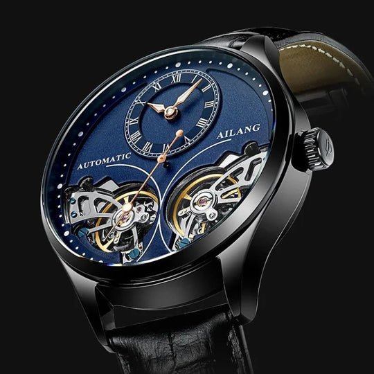 Mechanical Watch with Dual Tourbillon and Luminous Display