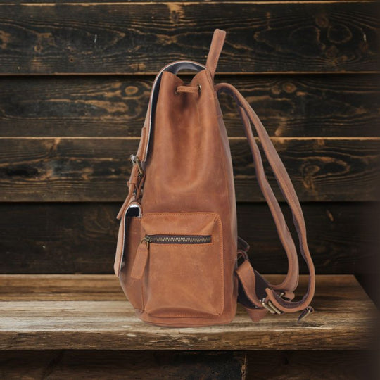 Leather Drawstring Backpack | FLAM