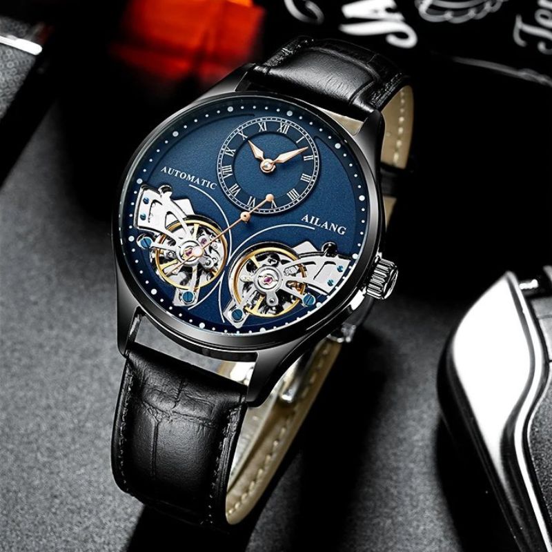 Mechanical Watch with Dual Tourbillon and Luminous Display