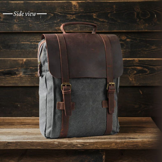 Harlan | Fashion Leather Canvas School Bag