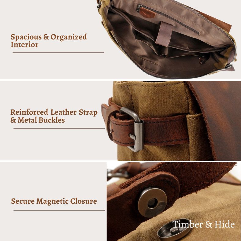 Canvas Crossbody Messenger Bag | PETERSBURG