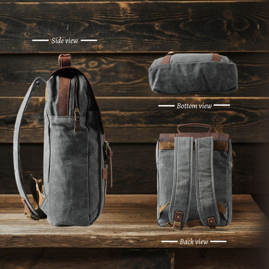 Harlan | Fashion Leather Canvas School Bag