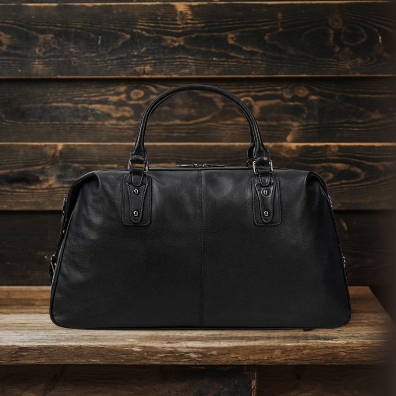 Black Leather Holdall | AALBORG