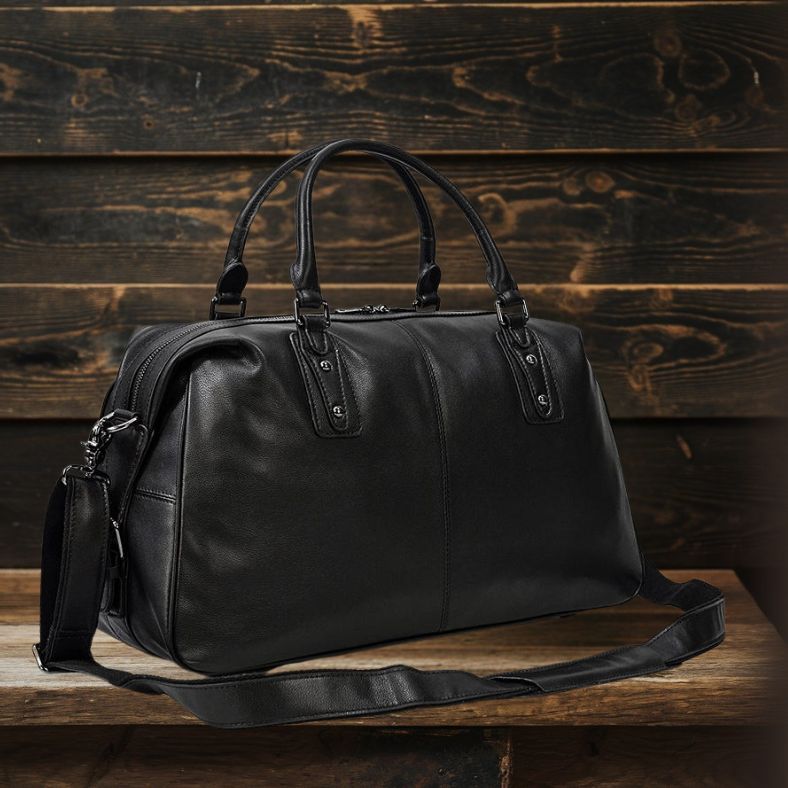 Black Leather Holdall | AALBORG