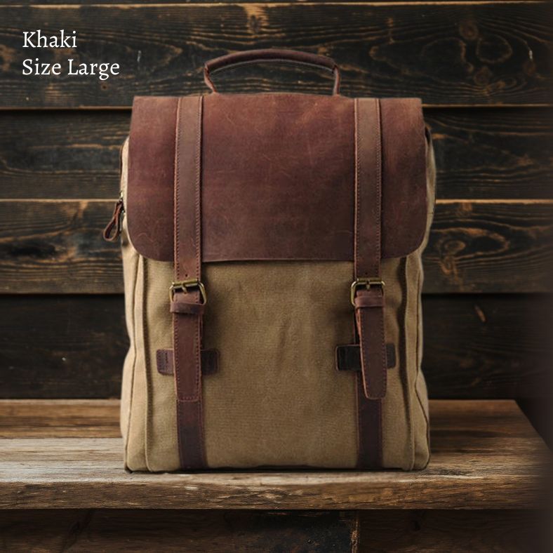 Harlan | Fashion Leather Canvas School Bag