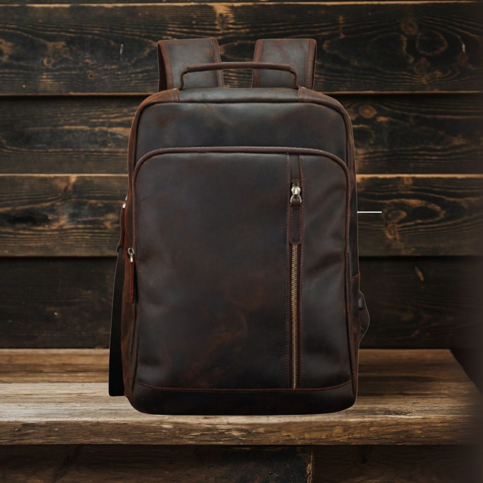 Crazy Horse Leather Backpack | PORTLY