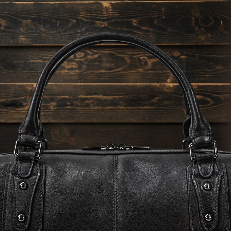 Black Leather Holdall | AALBORG