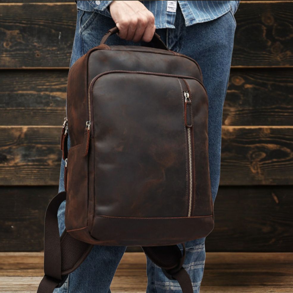 Crazy Horse Leather Backpack | PORTLY