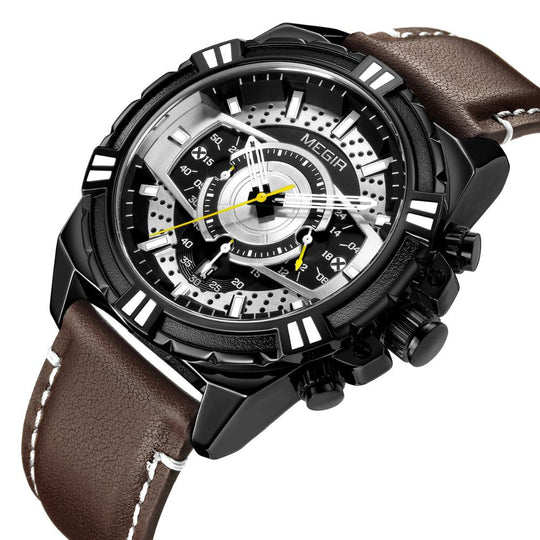 Luxury Quartz Chronograph Military Sport Leather Watch