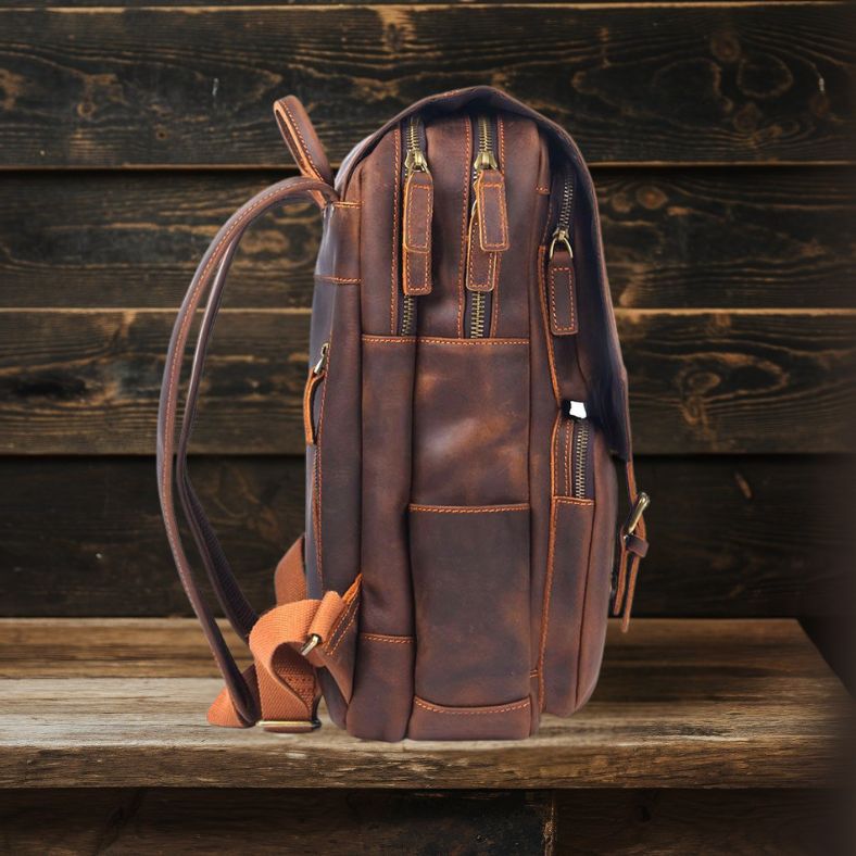 Brown Leather Rucksack | BIEFELD