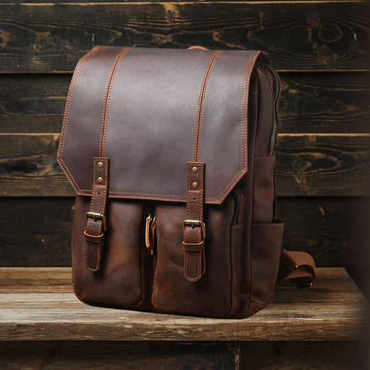 Brown Leather Rucksack | BIEFELD