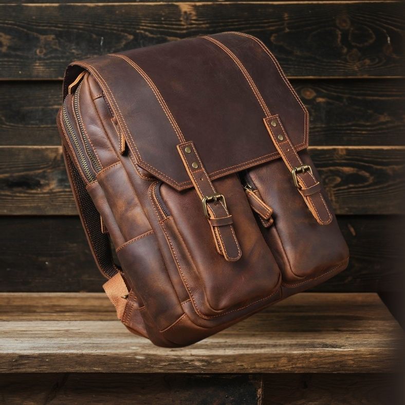 Brown Leather Rucksack | BIEFELD