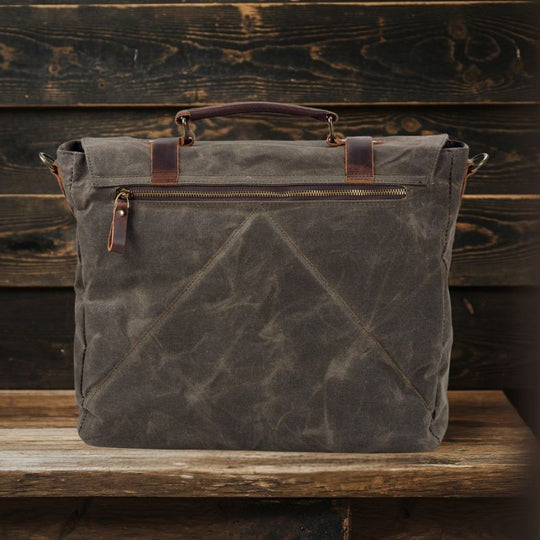 Canvas and Leather Messenger Bag | BRUGES