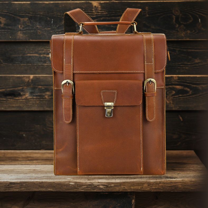 Leather Convertible Backpack | GIRONA