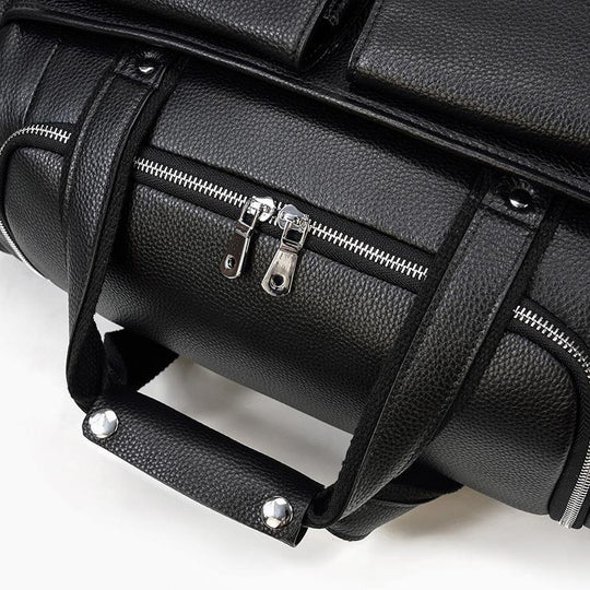 Black Leather Duffle Bag | CHARLEROI