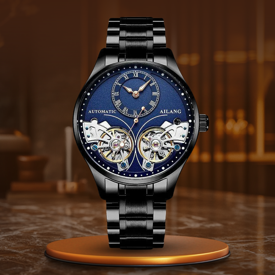 Mechanical Watch with Dual Tourbillon and Luminous Display