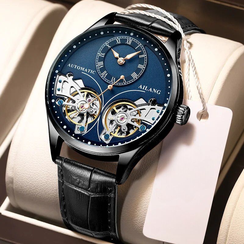 Mechanical Watch with Dual Tourbillon and Luminous Display