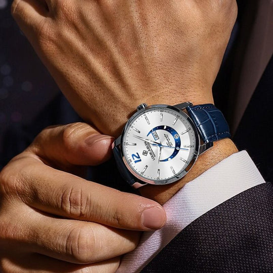 Elegant Moonphase Watch with Luminous Weekday Calendar