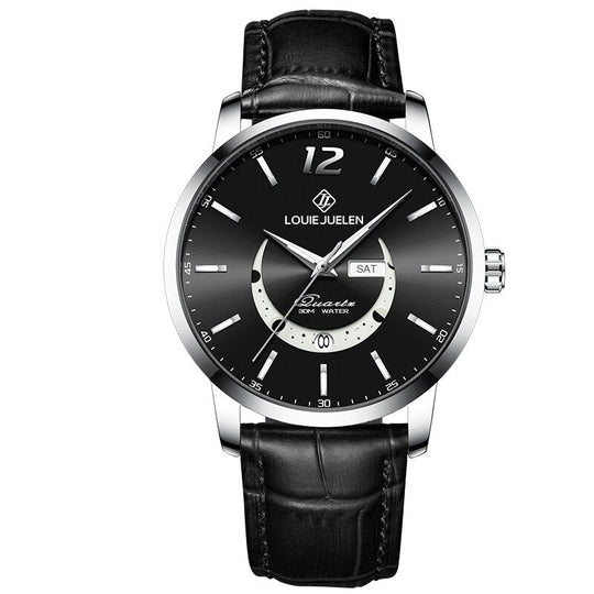 Elegant Moonphase Watch with Luminous Weekday Calendar